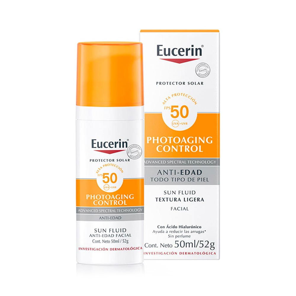 Protector solar facial Eucerin Photoaging Control Anti edad FPS 50+