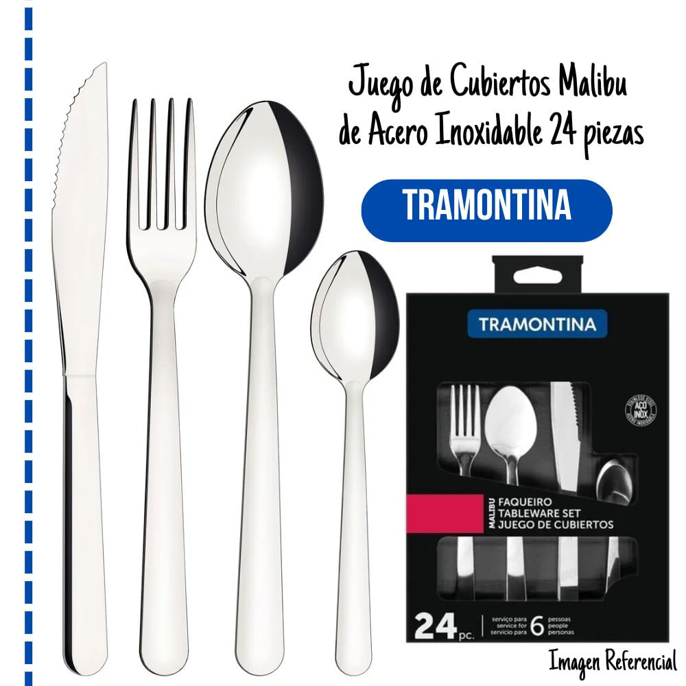 Juego de Cubiertos Tramontina Malibu de Acero 24 piezas