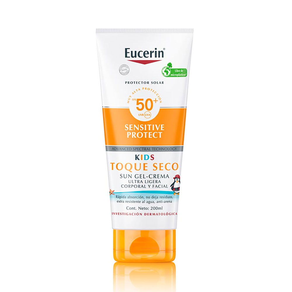 Protector solar Eucerin Sun Kids Sensitive Protect Gel-Crema FPS 50+ 200 ml