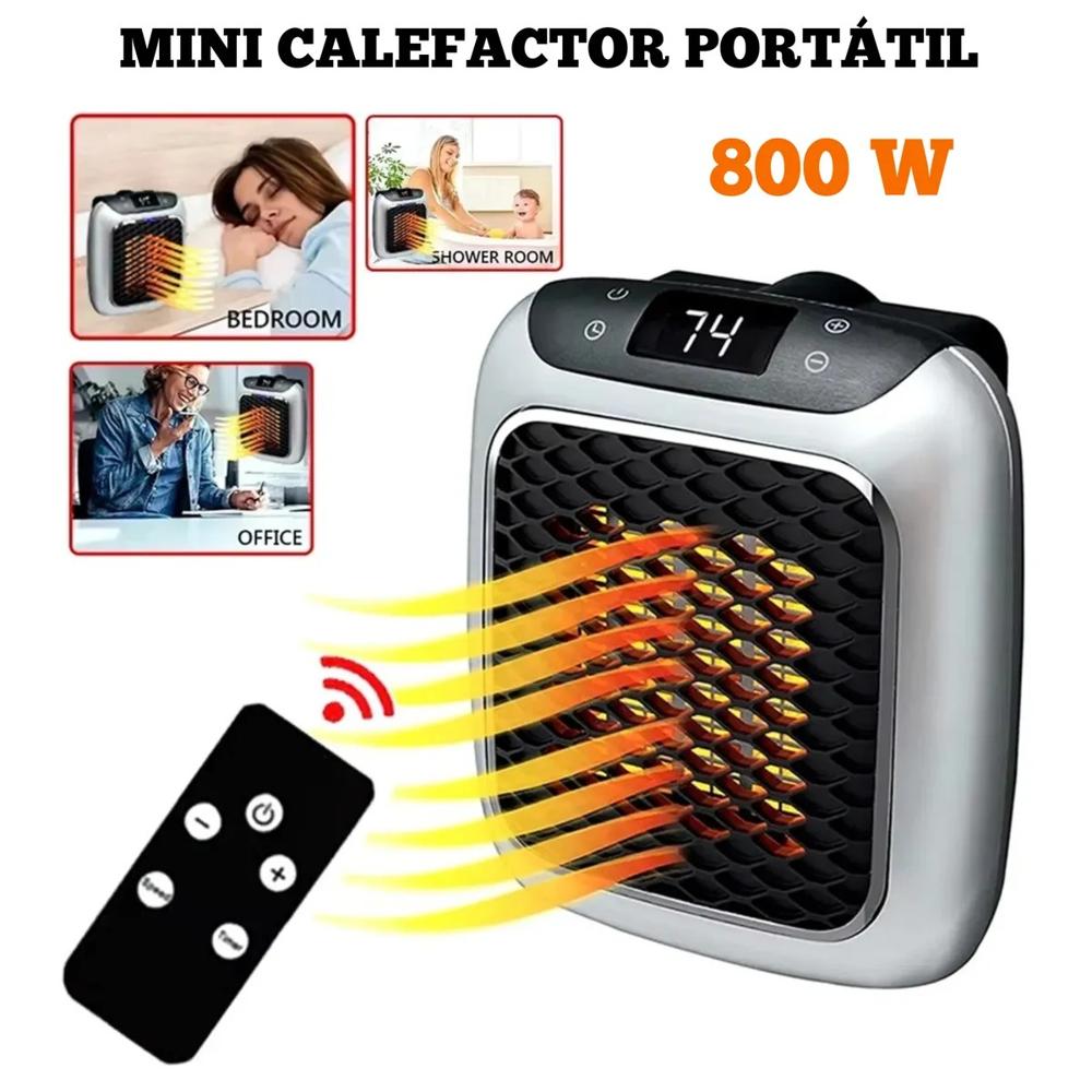Mini Calefactor Eléctrico Bajo Consumo 800W Pantalla LED
