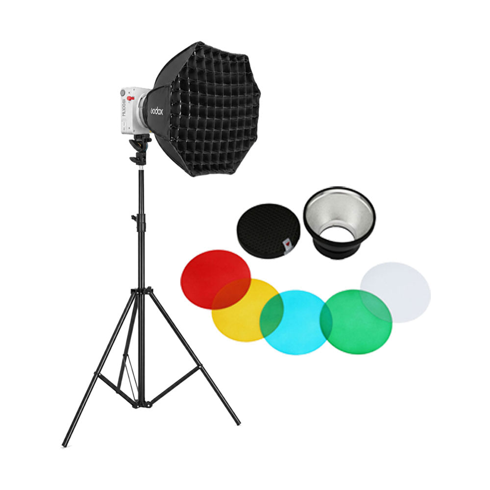 Luz Continua Godox ML100Bi - Parante - Softbox AD-S60S - Reflector AD-R14