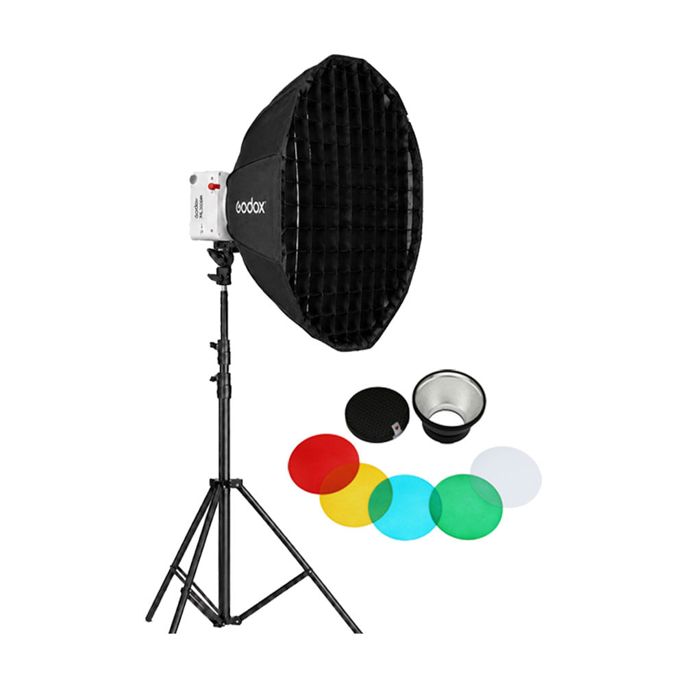Luz Continua Godox ML100Bi - Parante - Softbox AD-S85 - Reflector AD-R14