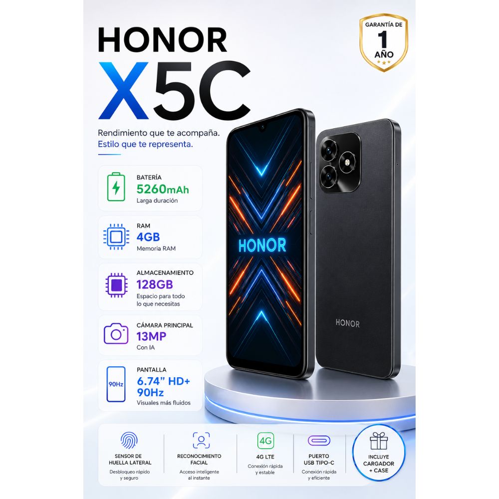 Celular Honor X5c 4gb 128gb NEGRO