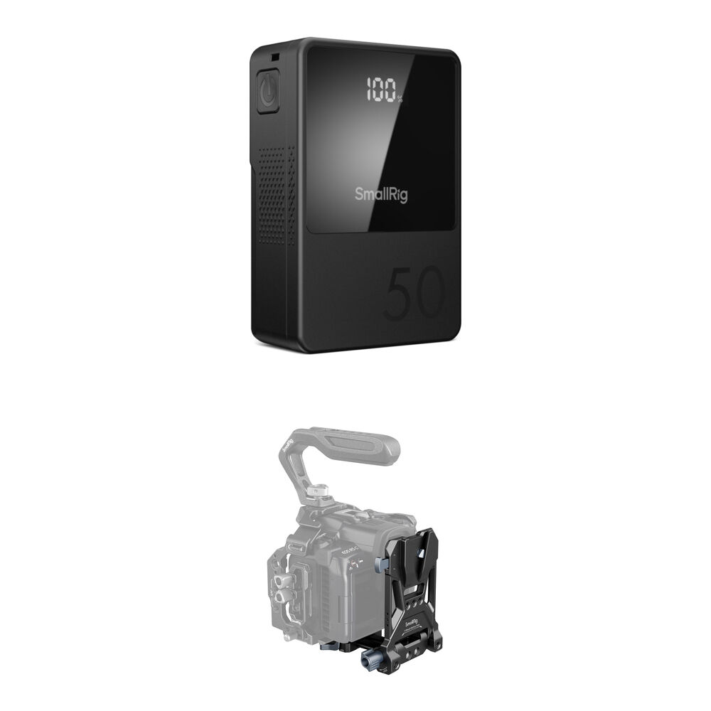 SmallRig VB50 Mini Batería V-Mount 50Wh con Placa de Montaje V-Lock Plegable y Placa Arca