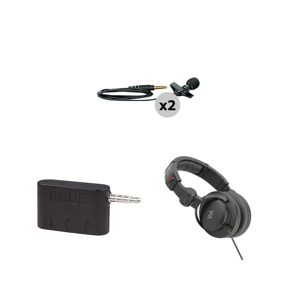 Shure Kit de Entrevista Dual MOTIV MVL con 2 Micrófonos Lavalier y Accesorios
