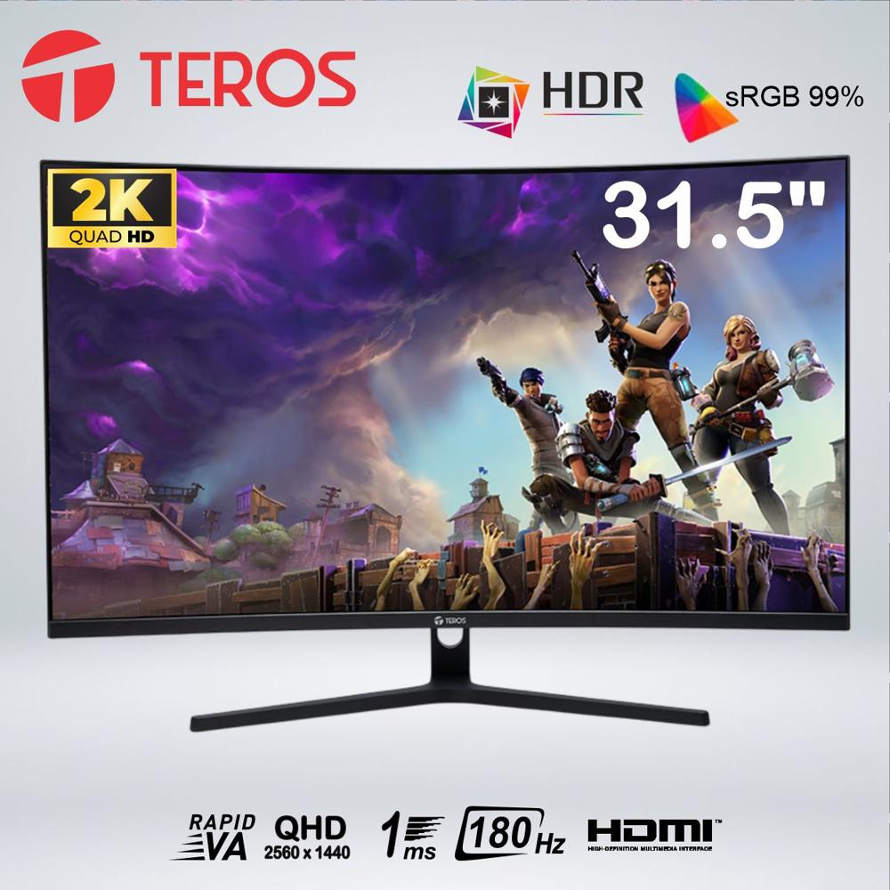 MONITOR CURVO GAMING TEROS TE-3218G 31.5'' QHD VA 180HZ 1MS HDMI DP AUDIO OUT