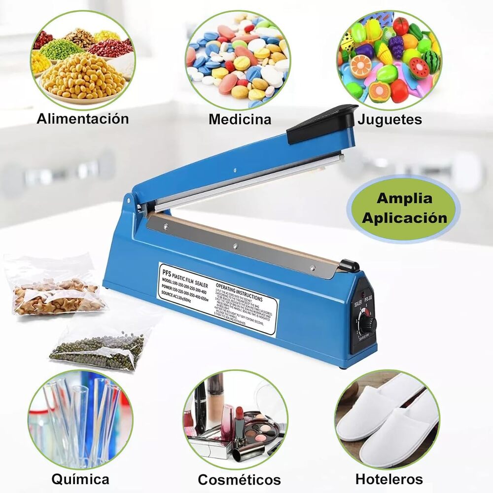 Máquina Sellador DE 20cm de Bolsas Manual por Impulso  Ideal para Bolsas de Aluminio Kraft y PE