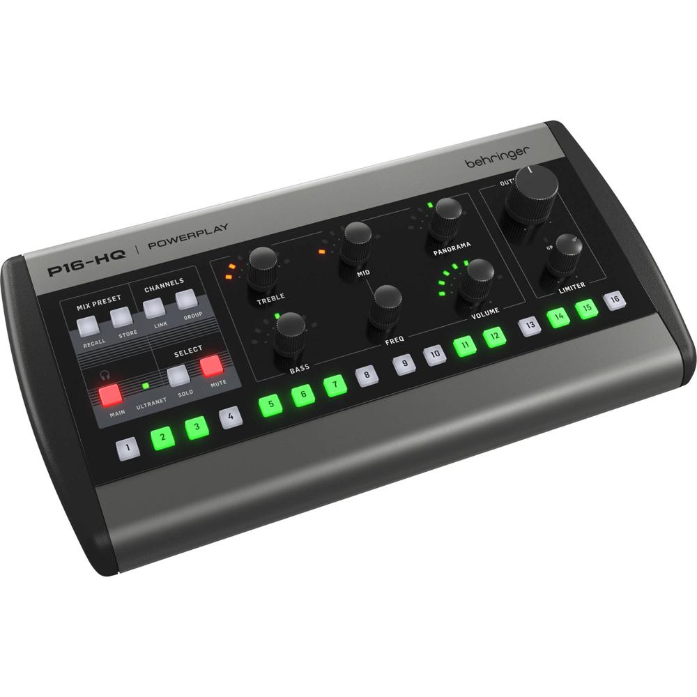 Behringer P16-HQ Mezclador de Monitoreo Personal de 16 Canales con Conversor D/A de 114 dB