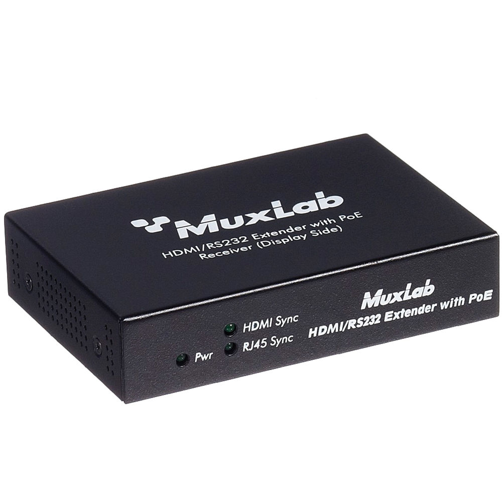 MuxLab Receptor HDMI/RS-232 PoE Ultra HD 4K, Soporta 3D y Audio Digital 7.1 Ch