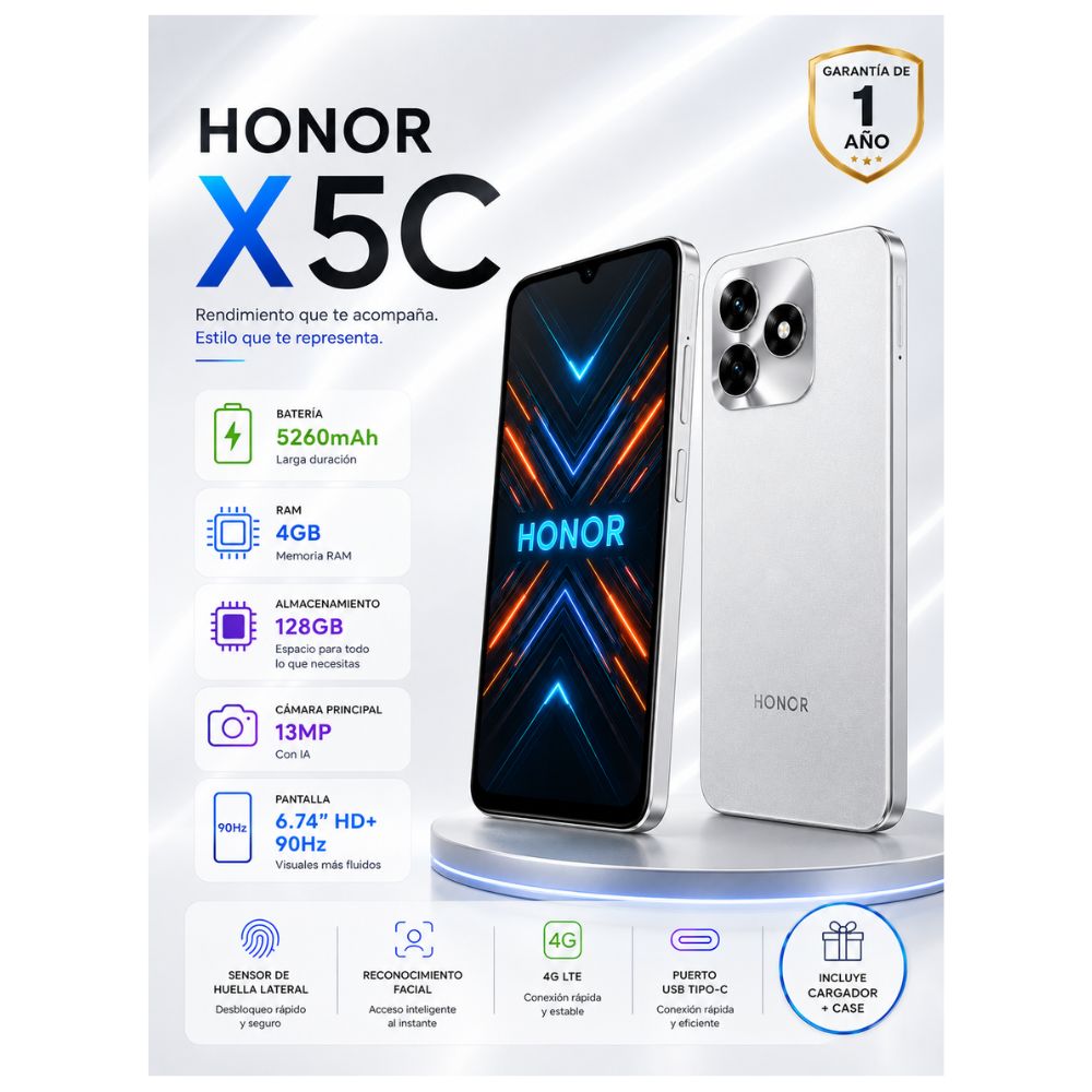 Celular Honor X5c 4gb   128gb PLATA