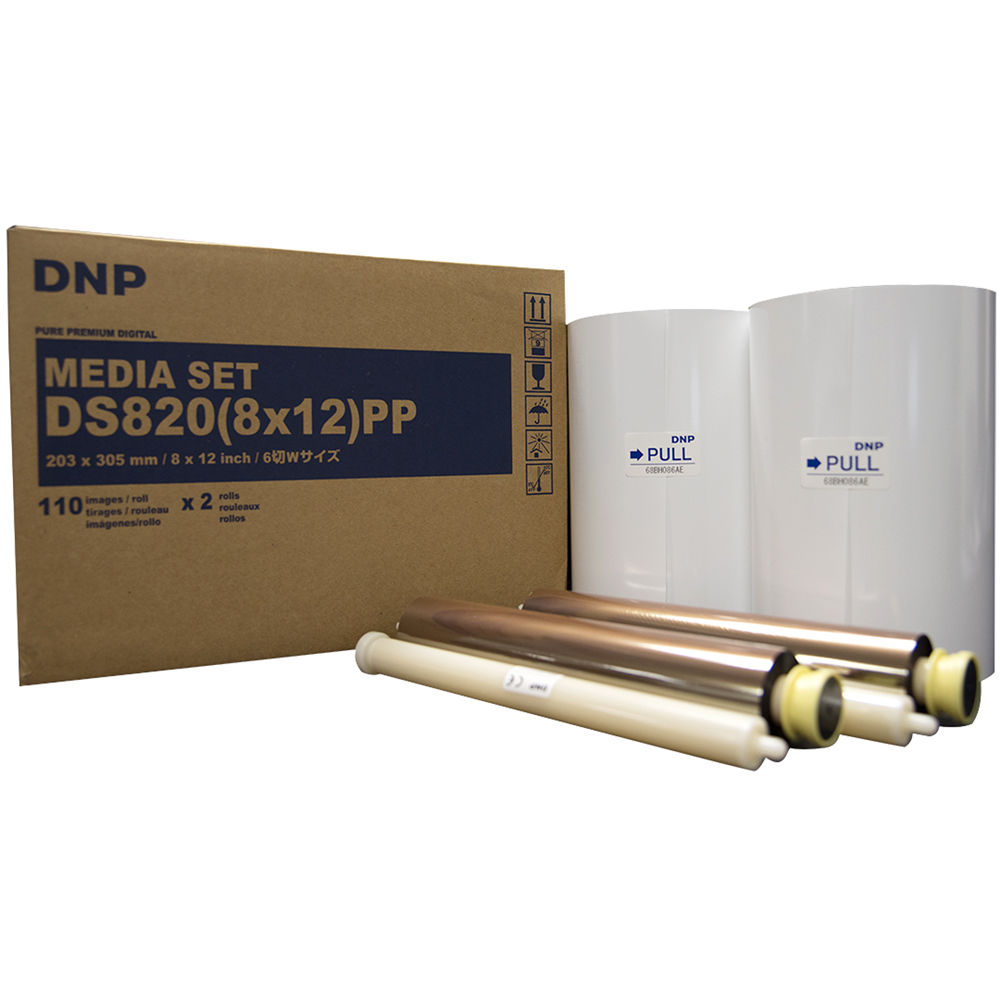 DNP Pure Premium Digital Media Set para Impresora DS820A - 2 Rollos de Papel 8 x 12""
