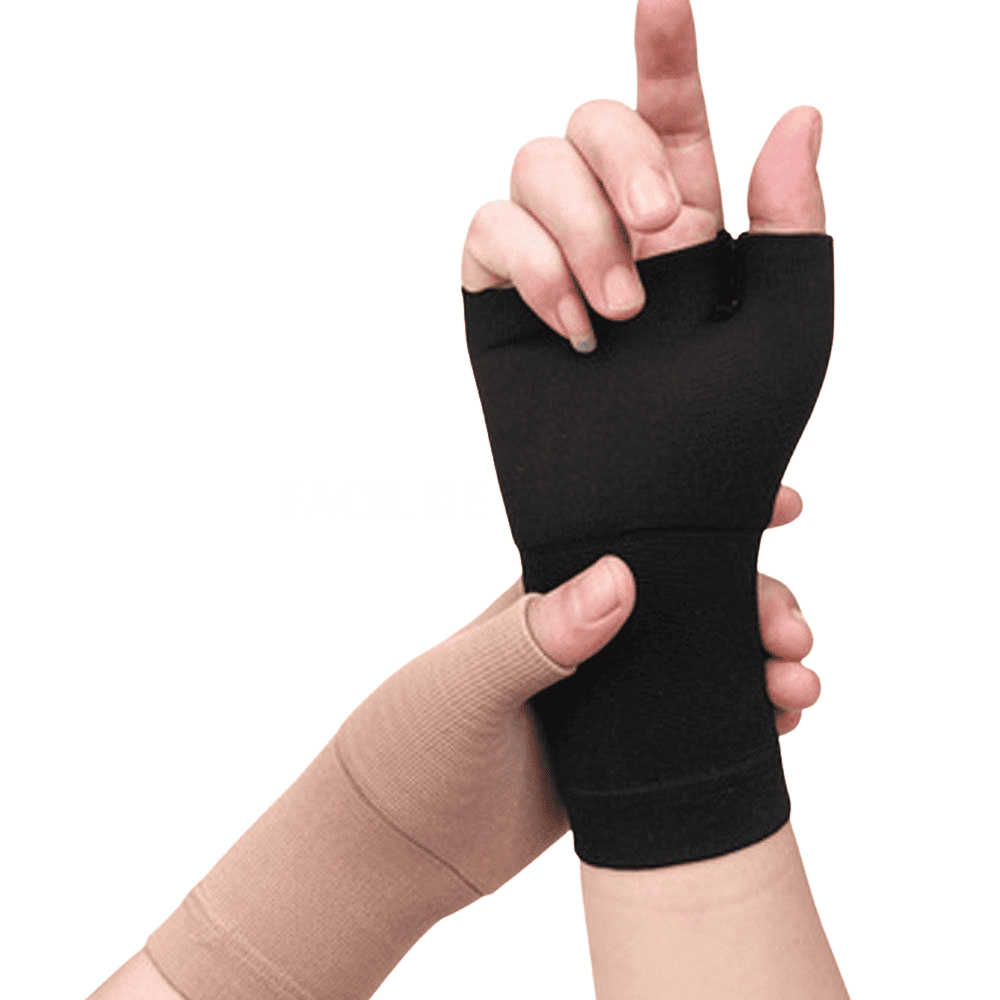 Guantes de Compresión - Dedos Abiertos - Soporte para Artritis. Túnel Carpiano TALLA L NEGRO