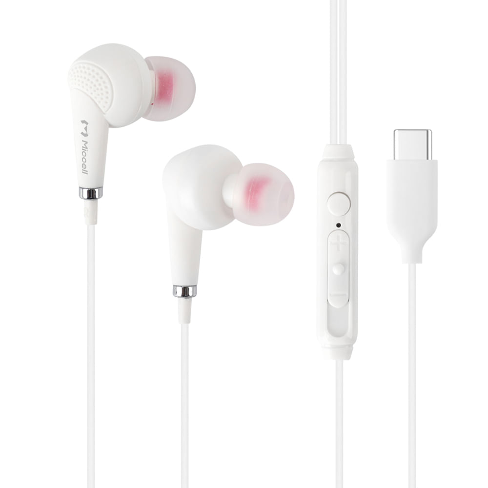 Miccell Audífonos Type C con Cable TPE In Ear y Micrófono Estéreo HiFi