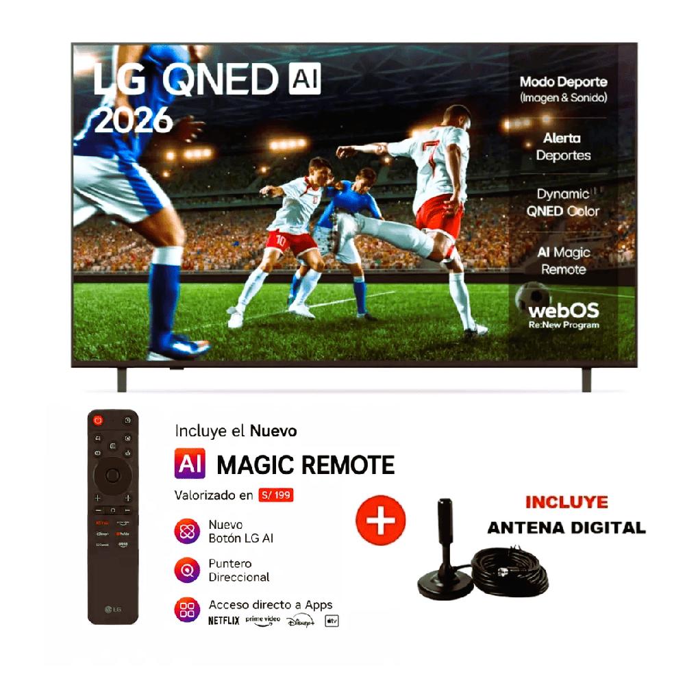 Televisor LG 50 pulgadas QNED 4K ThinQ AI 50QNED73ASA - Control Magic AI - Antena Digital