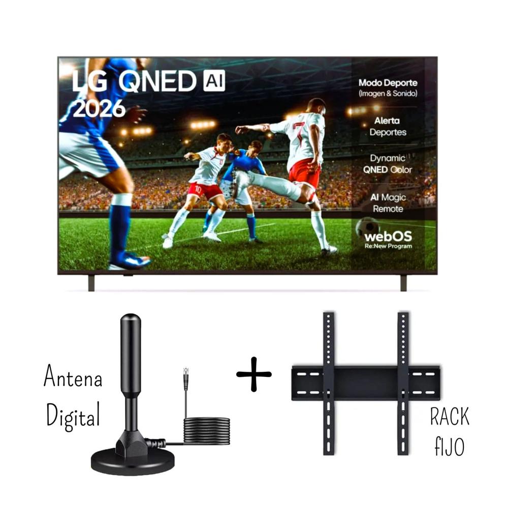 Televisor LG 50 pulgadas QNED 4K ThinQ AI 50QNED73ASA - Rack fijo - Antena Digital