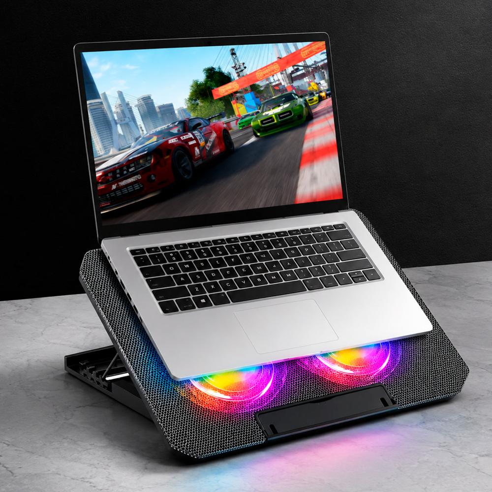 Cooler Ventilador para Laptop hasta 17 pulgadas 6 Niveles 2 puerto USB