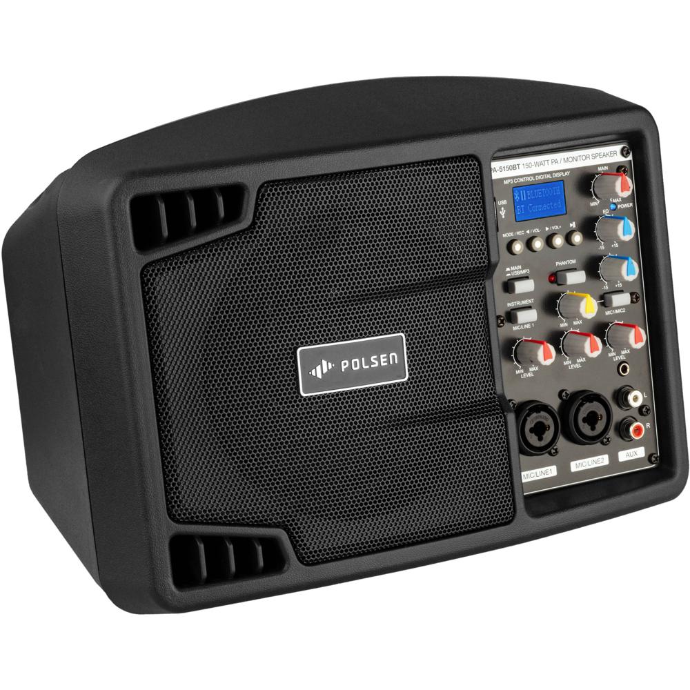 Polsen PA-5150BT Sistema PA Portátil de 5"" 150W con Bluetooth y Mezclador Integrado
