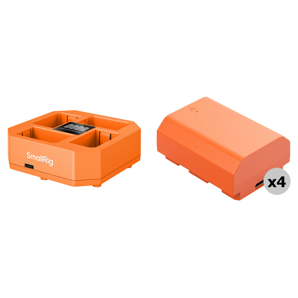 SmallRig Kit de Baterías P-FZ100 USB-C con Cargador Cuádruple - 4 Baterías de 2400mAh