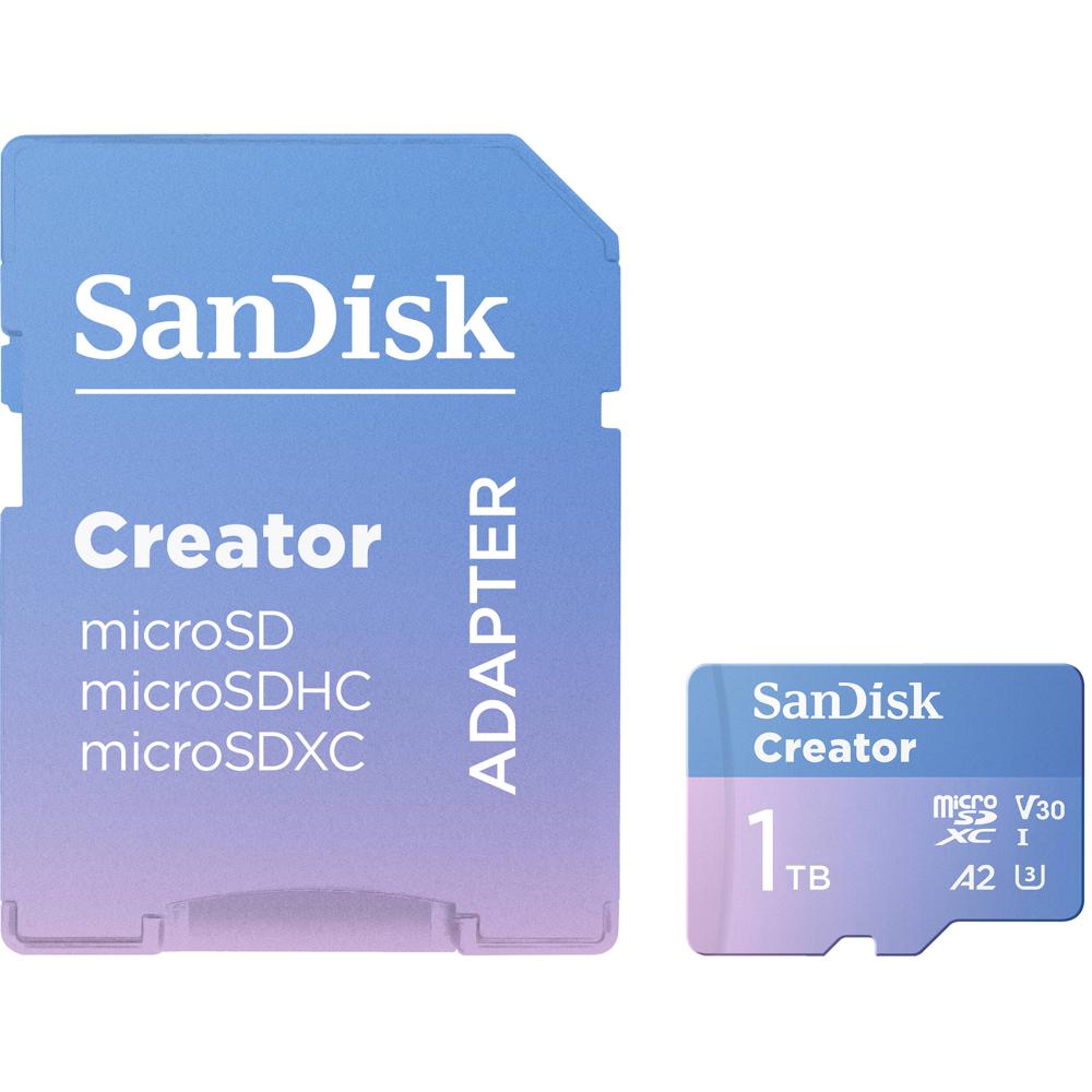 SanDisk microSDXC 1TB Creator Series UHS-I con Adaptador SD - 190 MB/s Lectura, 130 MB/s E
