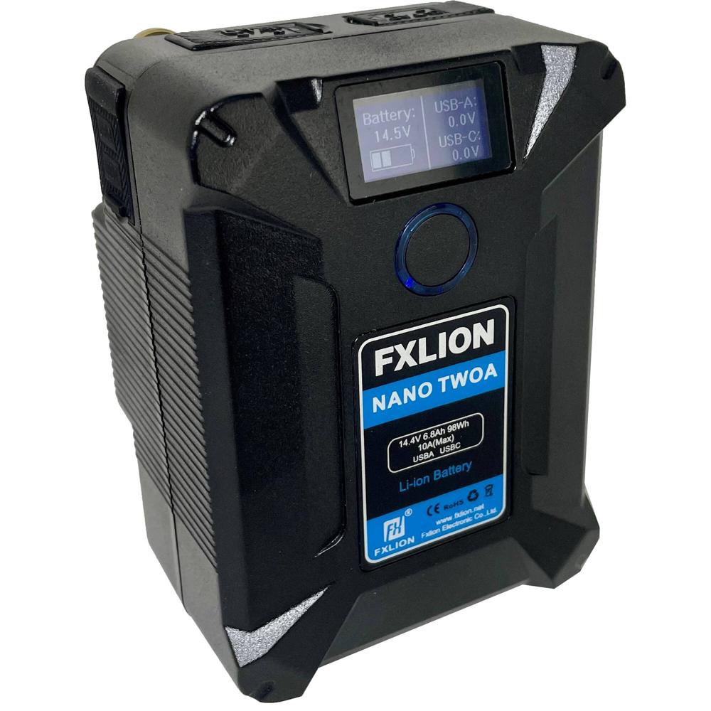 FXLion NANO TWO-A Batería Gold Mount Ultracompacta 98Wh con 2 D-Tap y USB-C