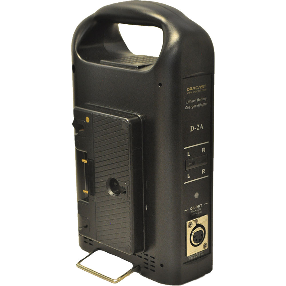 Dracast Cargador Doble DR-CH2A para Baterías Gold Mount - Diseño Portátil con Manija, E
