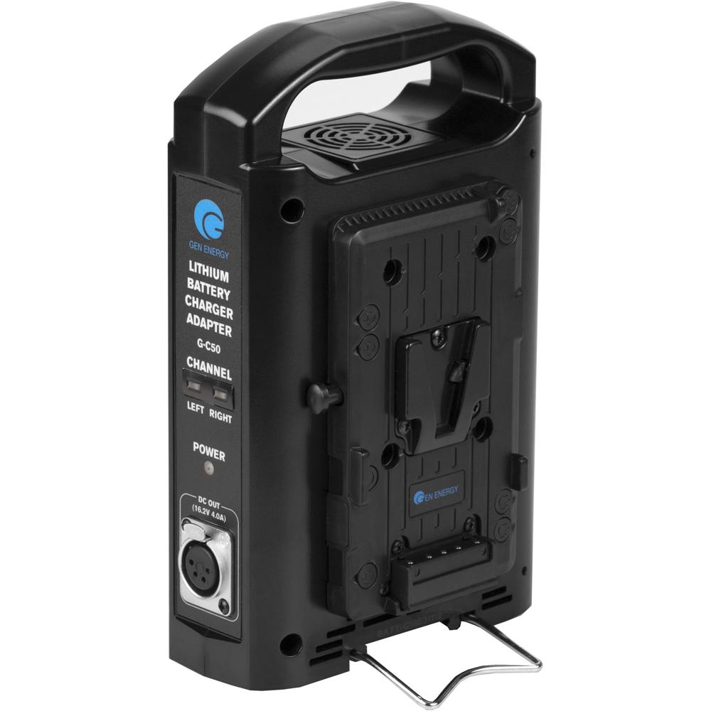 GEN ENERGY Cargador de Baterías V-Mount de 2 Canales con Salida XLR de 4 Pines