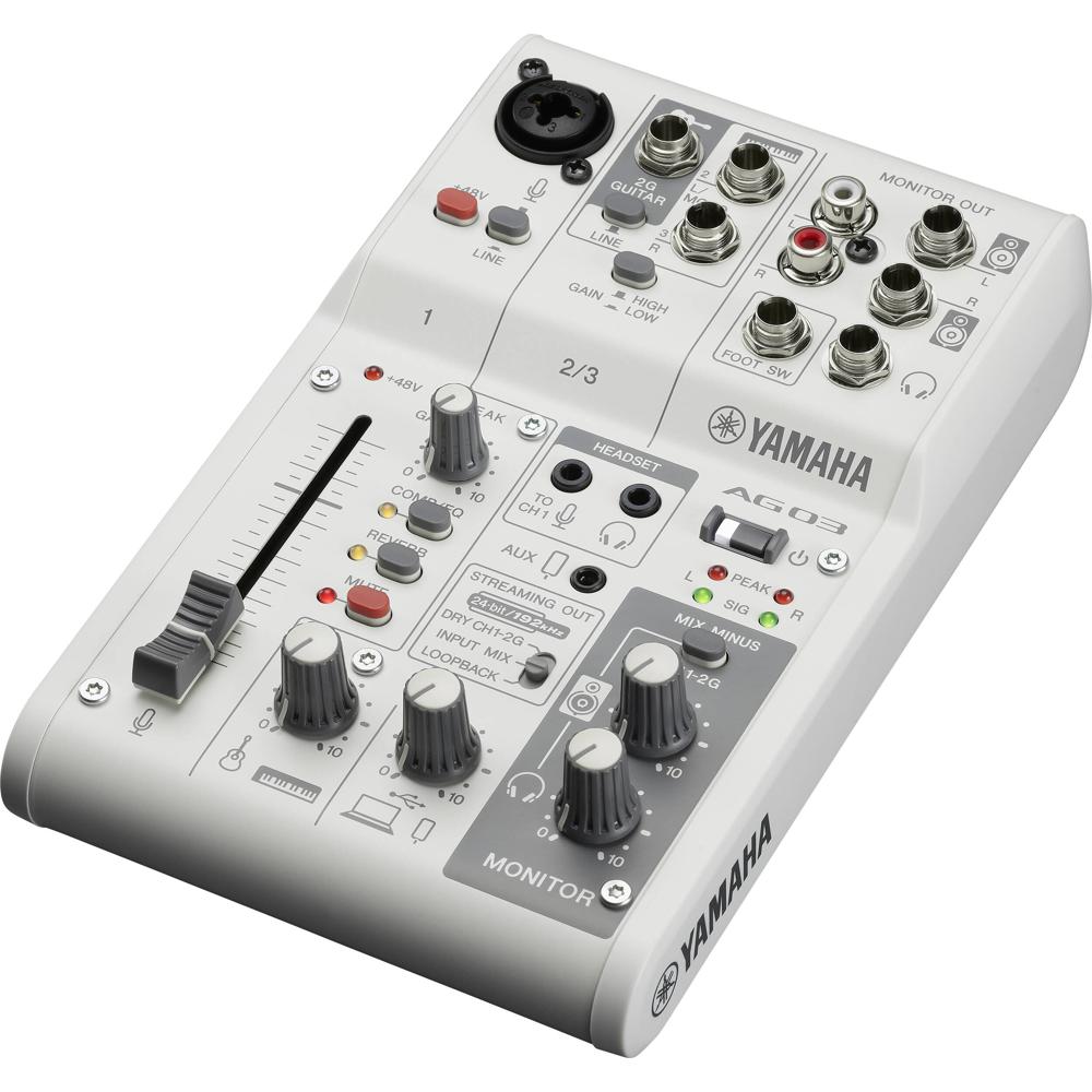 Yamaha Mezclador AG03MK2 3 Canales con Interfaz de Audio USB - Efectos DSP, Conexión USB-