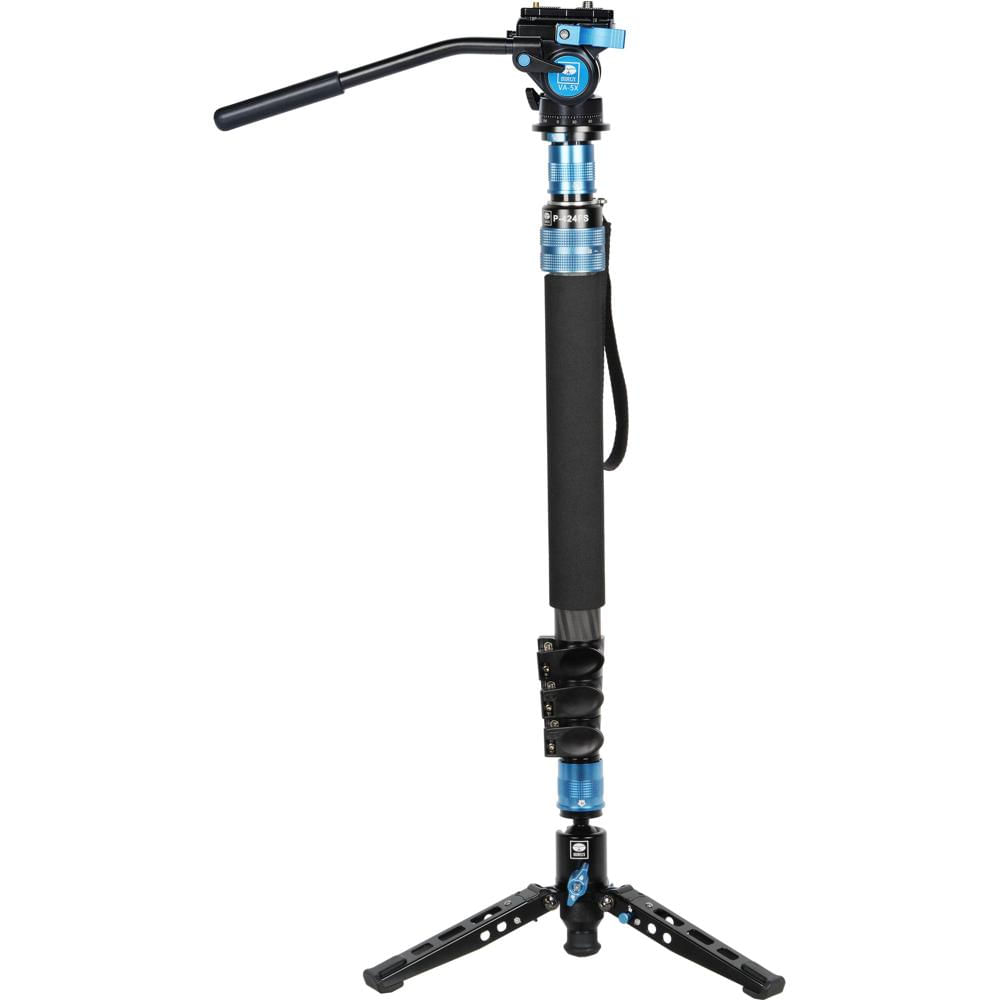 Sirui P-424FS Monopod de Carbono con Cabezal de Video VA-5X, Capacidad de Carga 6.6 lb, Al