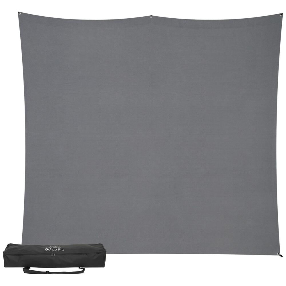 Westcott Kit de Fondo de Tela X-Drop Pro 8 x 8' - Gris Neutro, 100% Poliéster, Lavable a