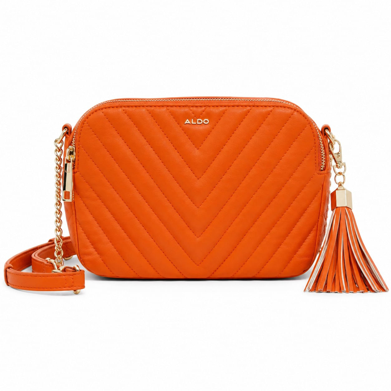 CARTERA CROSSBODY ALDO NARANJA DOBLE CIERRE