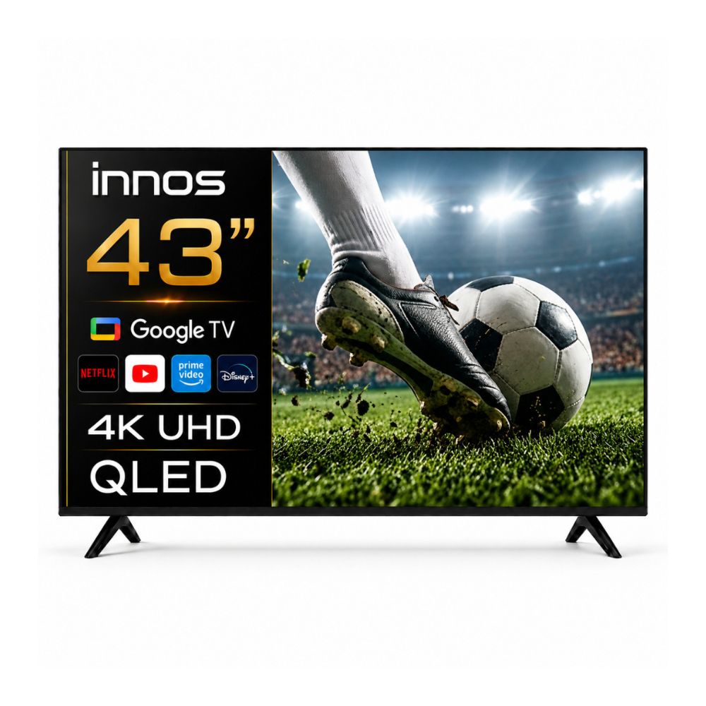 Televisor Smart TV Innos 43 pulgadas 4K UHD QLED Google TV - 2GB RAM 64GB ROM