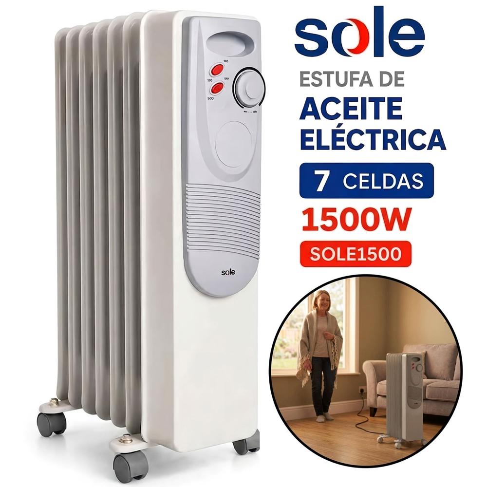 Estufa de Aceite Sole Eléctrica 7 celdas 1500W SOLE1500