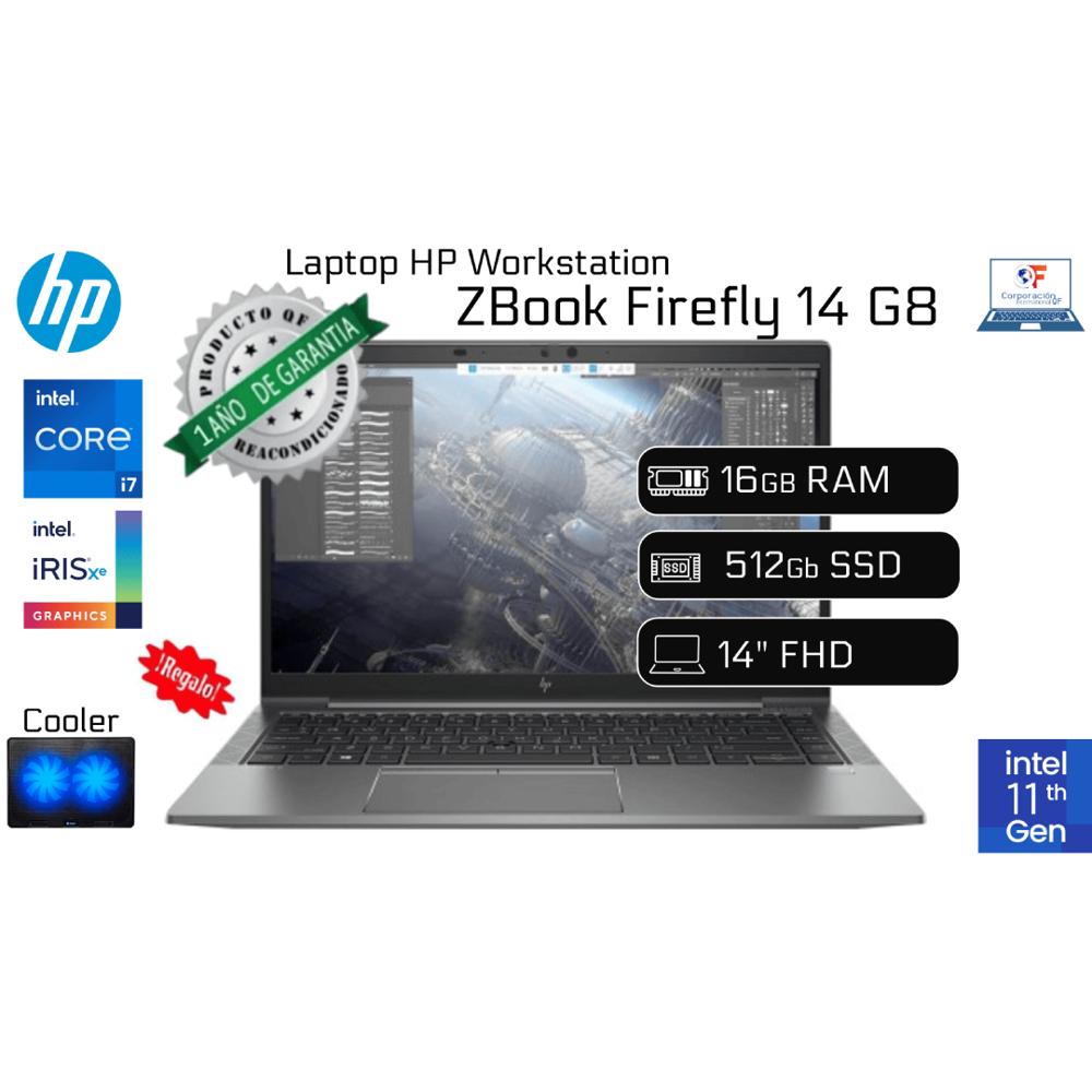 Hp ZBook firefly 14 G8 I7 11th 16gb RAM 512GB SSD IPS Reacondicionada 1 Año Garantía COOLER
