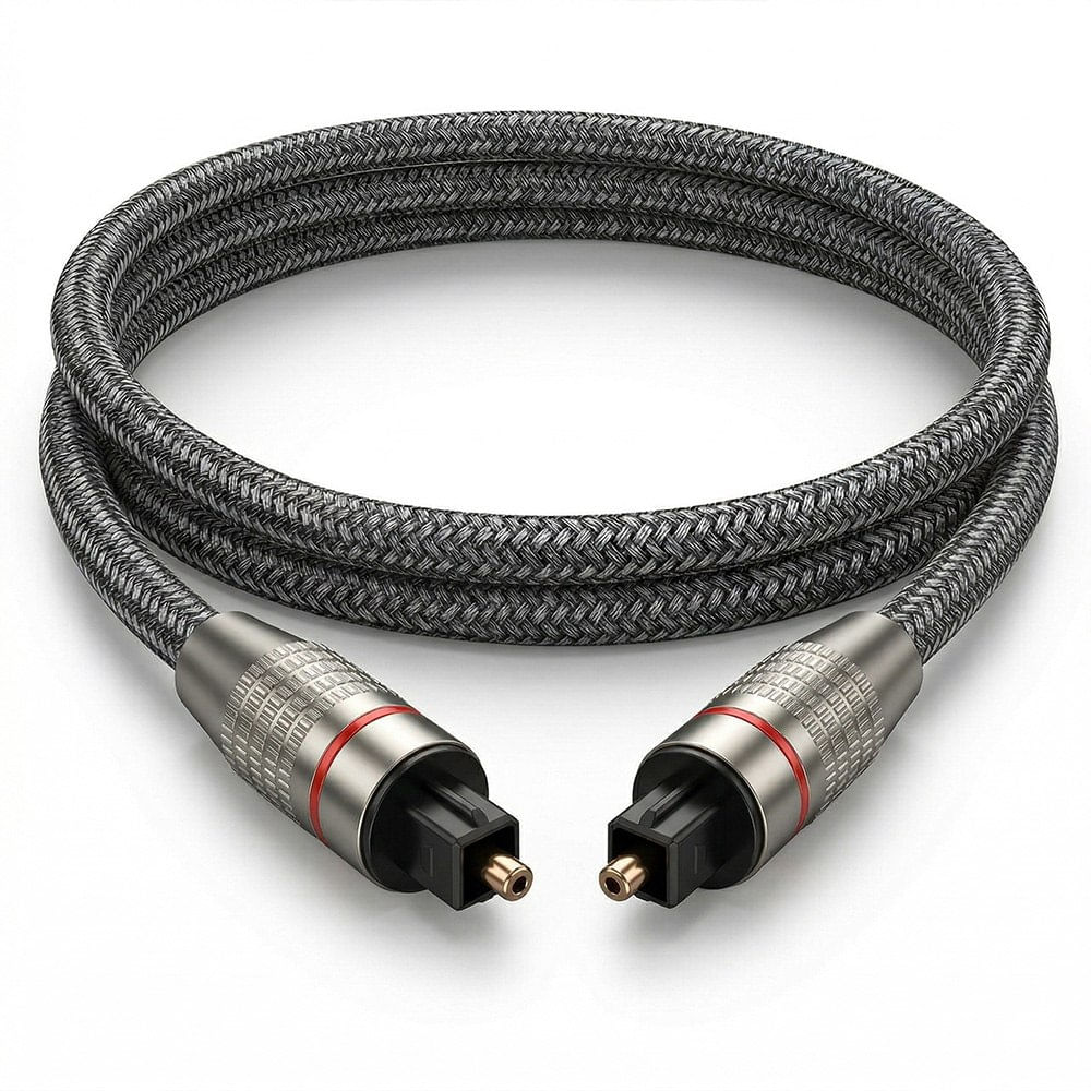 Cable de Audio Óptico Digital Toslink Premium Trenzado 2 Metros