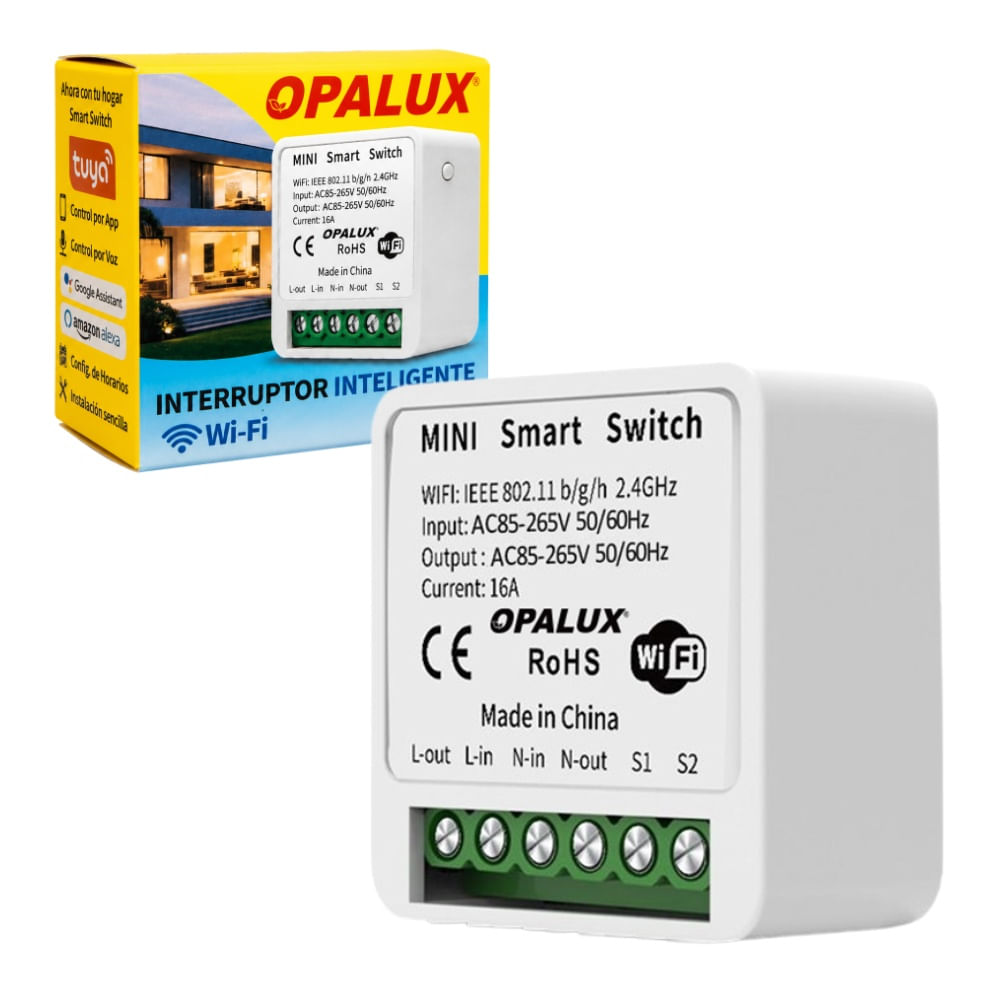 Mini Interruptor Inteligente WiFi Mini Smart Switch Compatible con Alexa Assistant