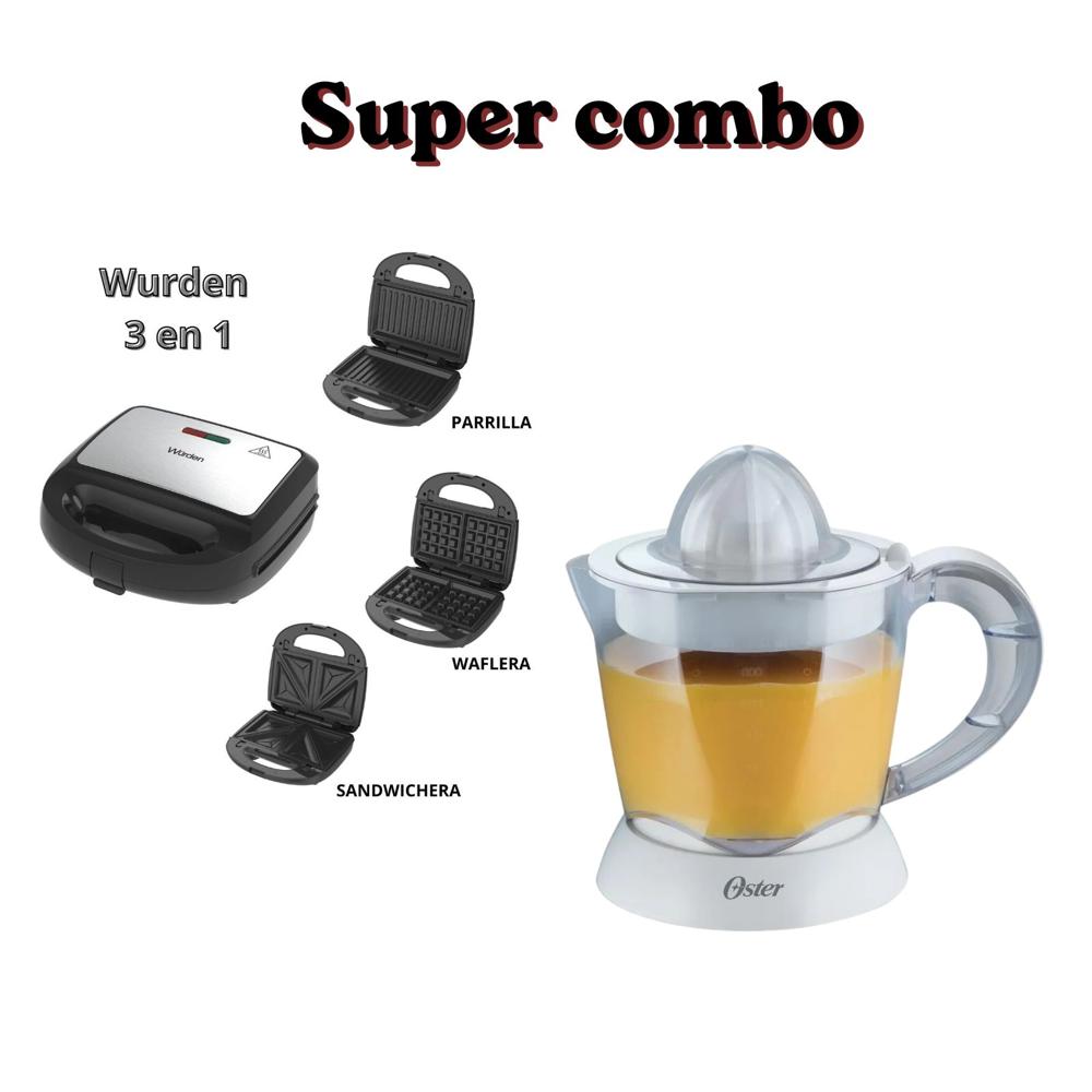 Sandwichera Wurden 3 en 1 Placas Intercambiables WSM-BRATEN31 - Exprimidor Oster eléctrico