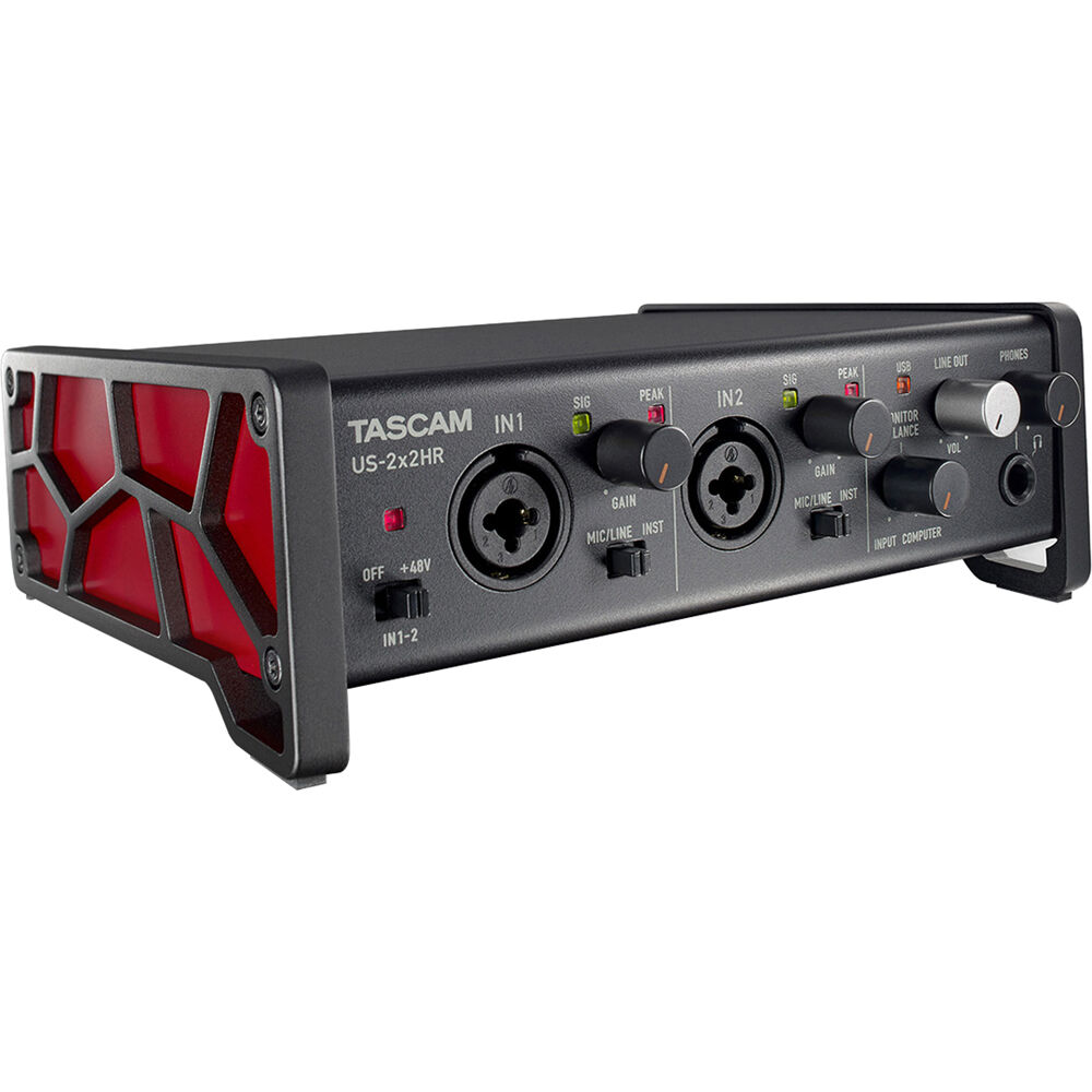 TASCAM US-2x2HR Interfaz de Audio/MIDI USB-C 2x2 con Preamplificadores Ultra-HDDA, Grabaci