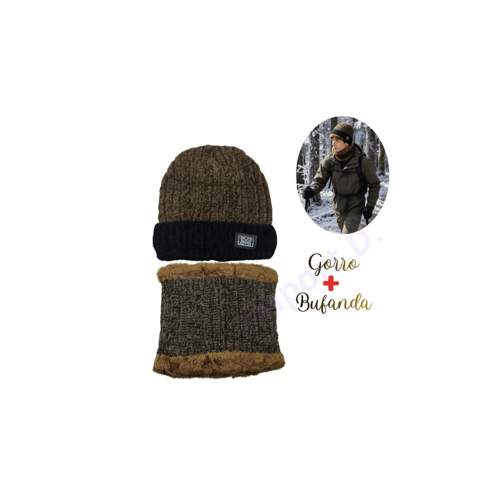 Gorro mas Cuellera Tejida y con Polar Dentro