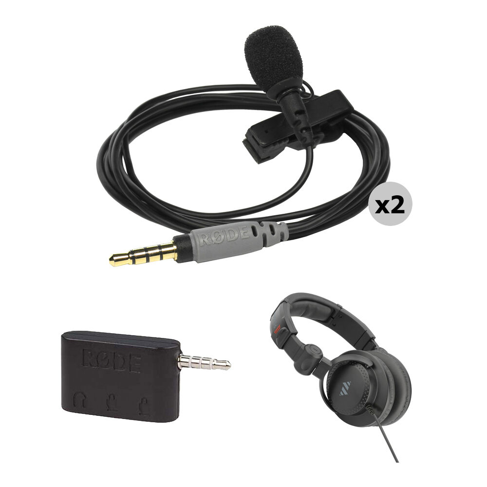 RODE smartLav+ Kit de Entrevista Lavalier para iOS - 2 Micrófonos Lavalier, Adaptador SC6