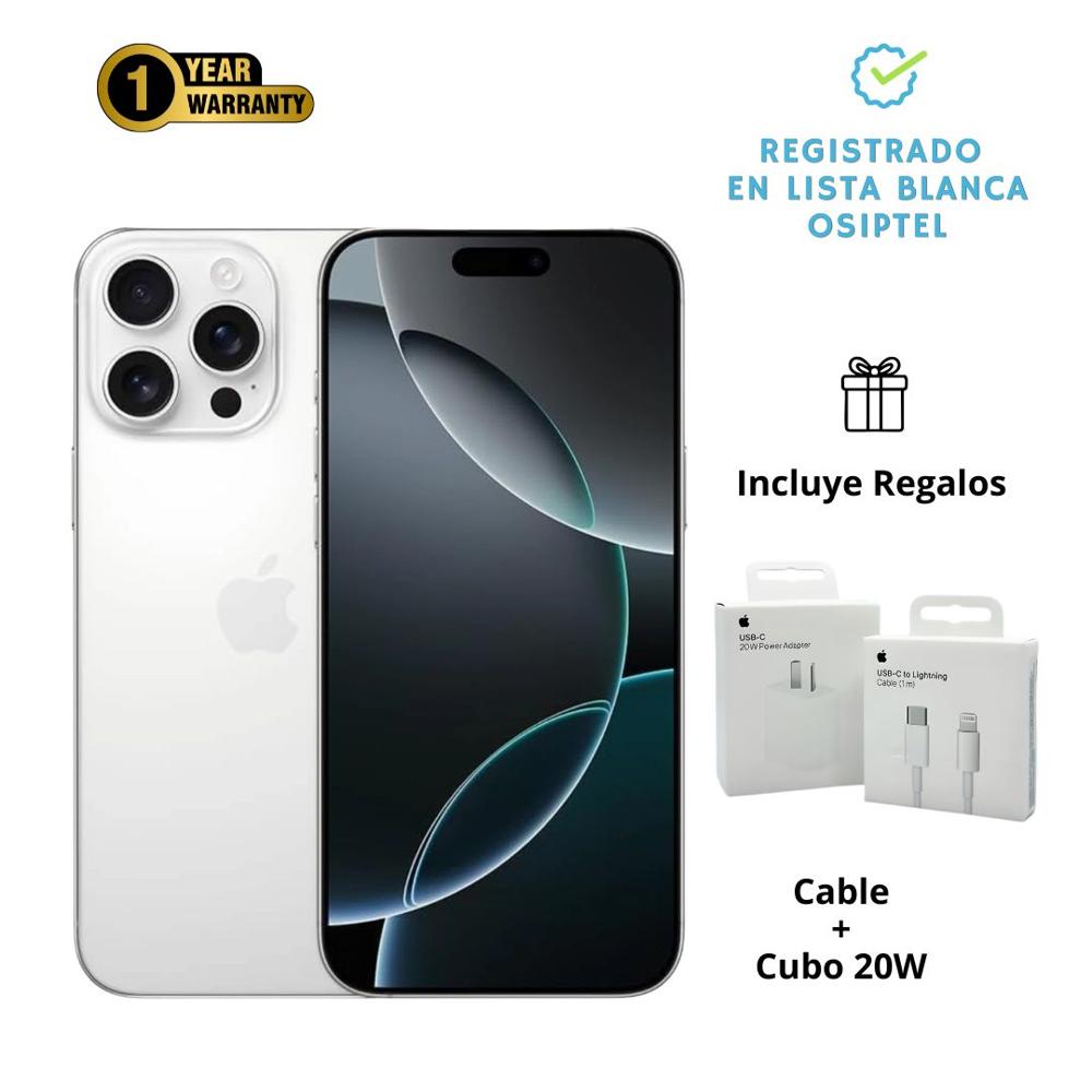 IPhone 16 Pro Max 256gb White Titanium Condición OPEN BOX A3084 - Batería 100