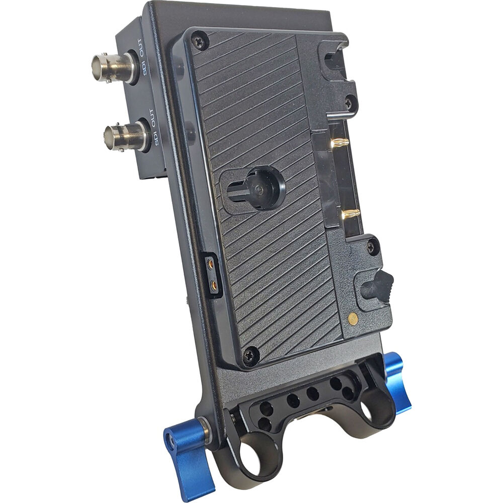 IndiePRO Tools Battery Plate Gold Mount con Convertidor HDMI a SDI, D-Tap y Soporte de Var