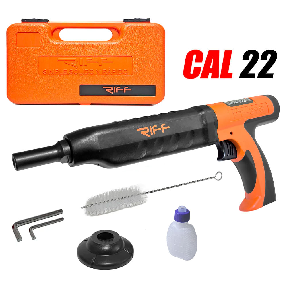 Pistola Magnum Fulminante Profesional Silenciosa Drywall Calibre 22 Riff R-PT398 Semi-Automatica
