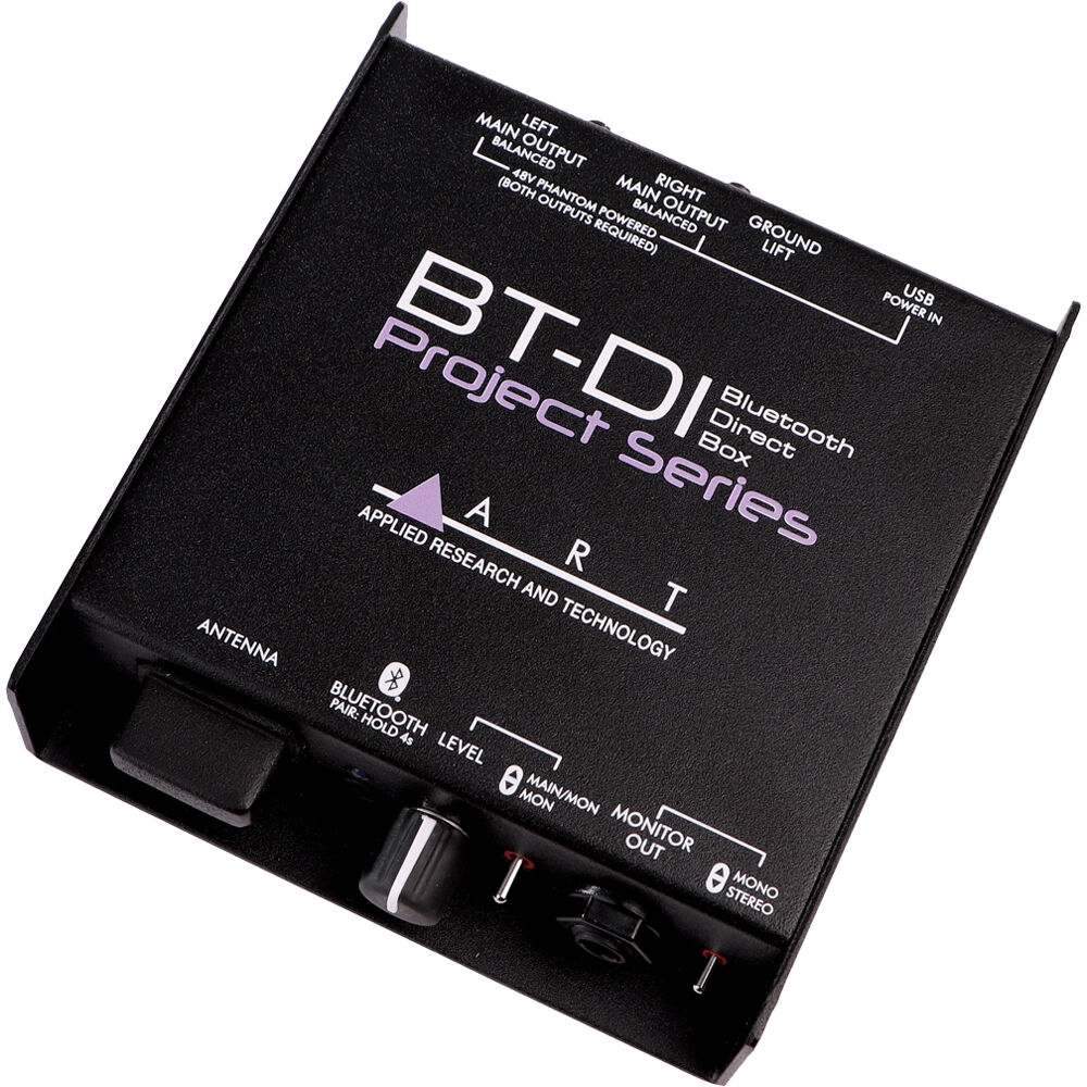 ART BT-DI Project Series Bluetooth Direct Box 2-Channel con Antena de Largo Alcance, Salid
