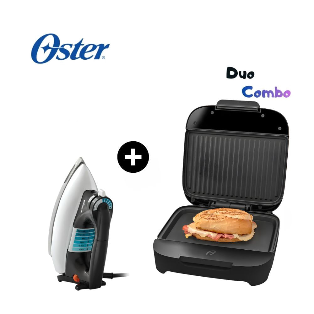 Combo Oster Sandwichera CKSTSM400 y Plancha GCSTBV4119