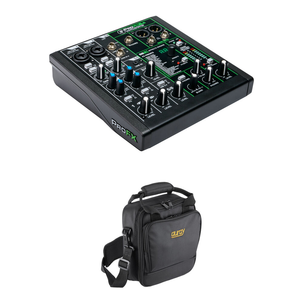 Mackie ProFX6v3 Mezclador de Sonido de 6 Canales con Bolsa de Transporte
