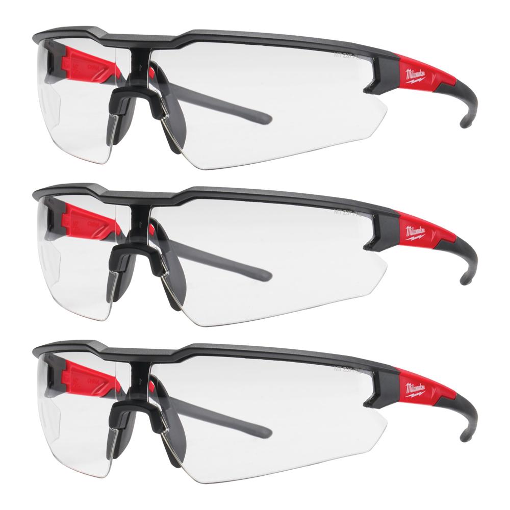 PAQUETE DE 3 GAFAS DE SEGURIDAD TRANSPARENTES ANTIRAYADURAS MILWAUKEE 48-73-2052