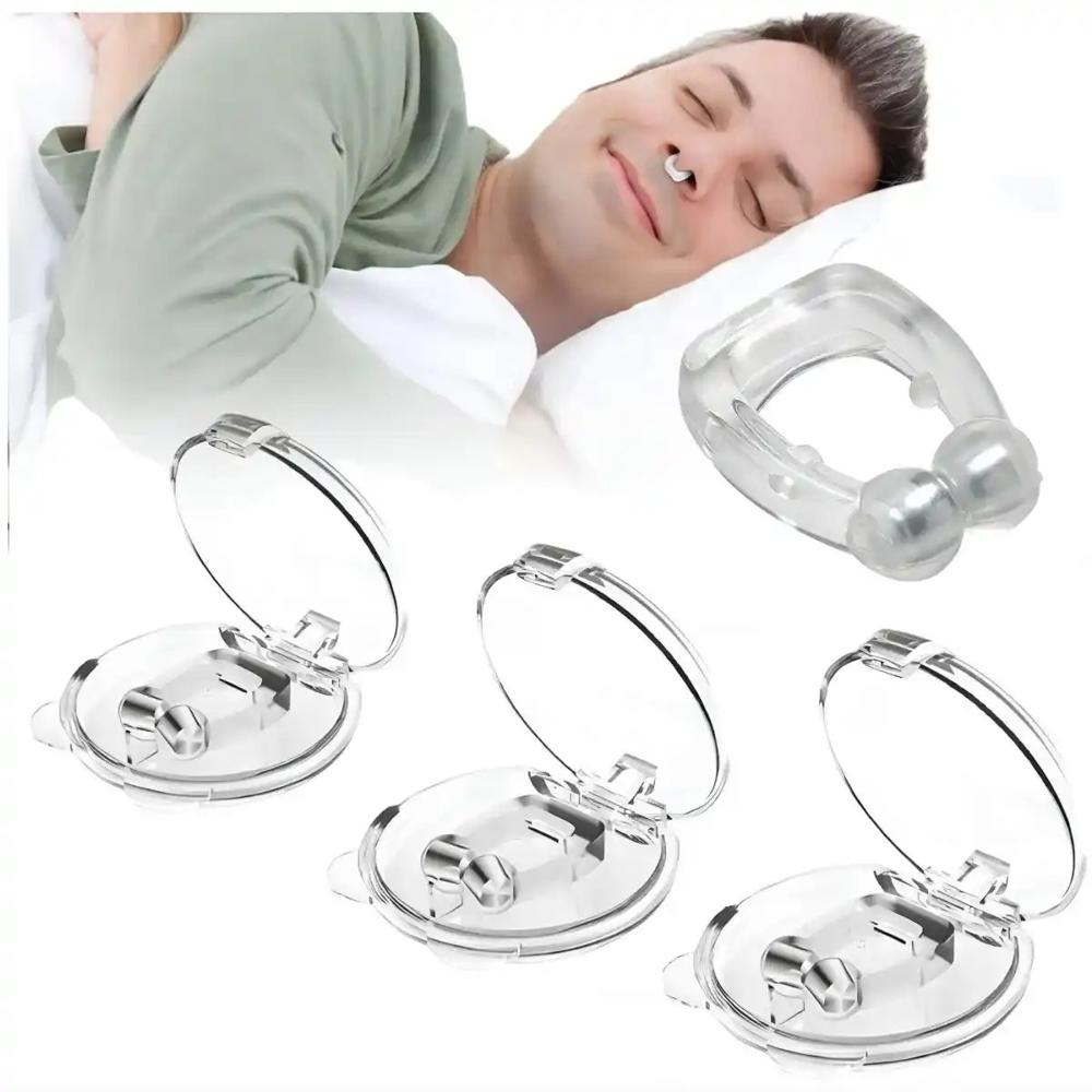 Pack x4 Clip Nasal Magnético Antirronquidos Silicona Solución para Mejor Descanso Respiración