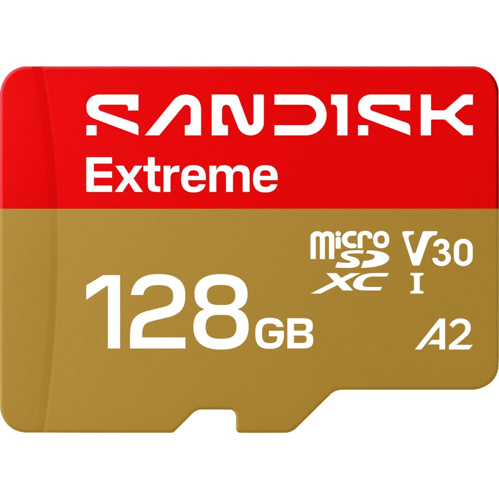 SanDisk Tarjeta de Memoria microSDXC 128GB Extreme UHS-I V30 A2 - Velocidades de Lectura h