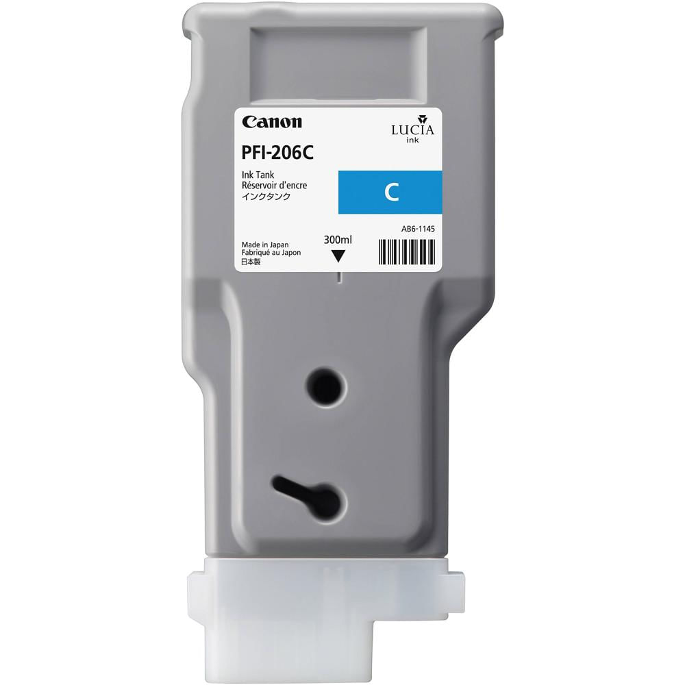 Canon PFI-206 Cartucho de Tinta Cian 300 ml para Impresoras imagePROGRAF iPF6400, iPF6400S