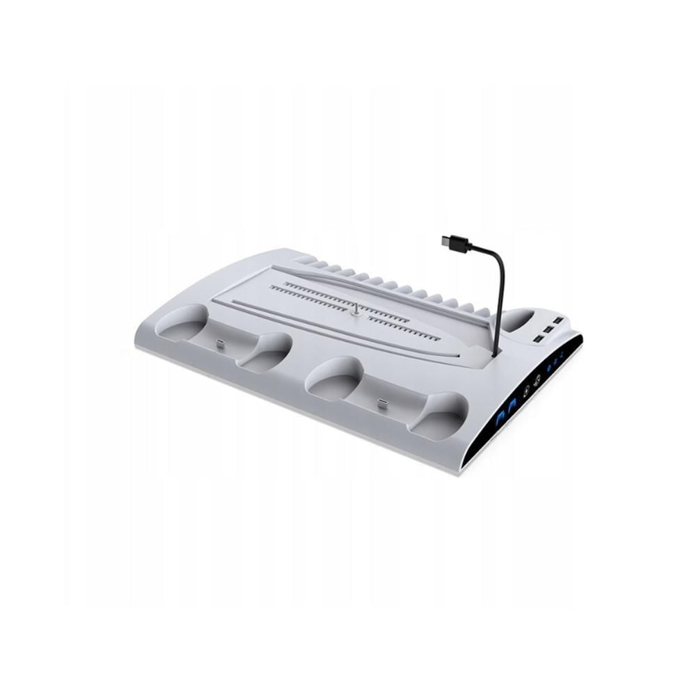 Base Multifuncional Dobe con Refrigeración y Carga para PS5 Slim y PS5 Pro TP5-3570D-White
